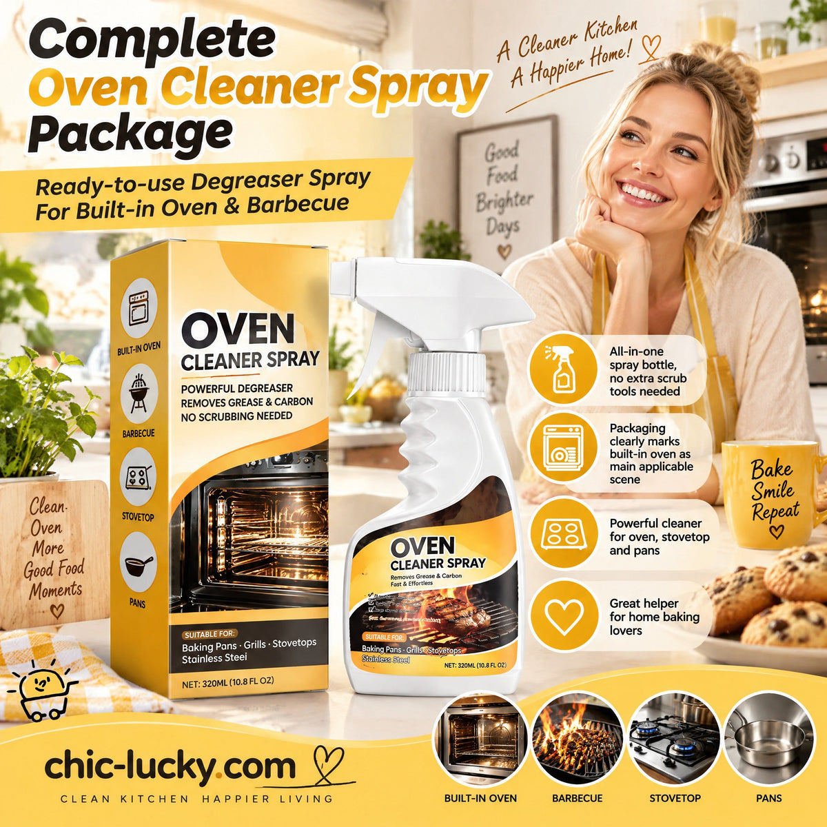 ⏳LAST DAY SALE +Buy More Save More!🔥 Ultimate Oven & Kitchen Cleaner — Cuts Through Grease, Carbon & Burnt-On Grime Effortlessly