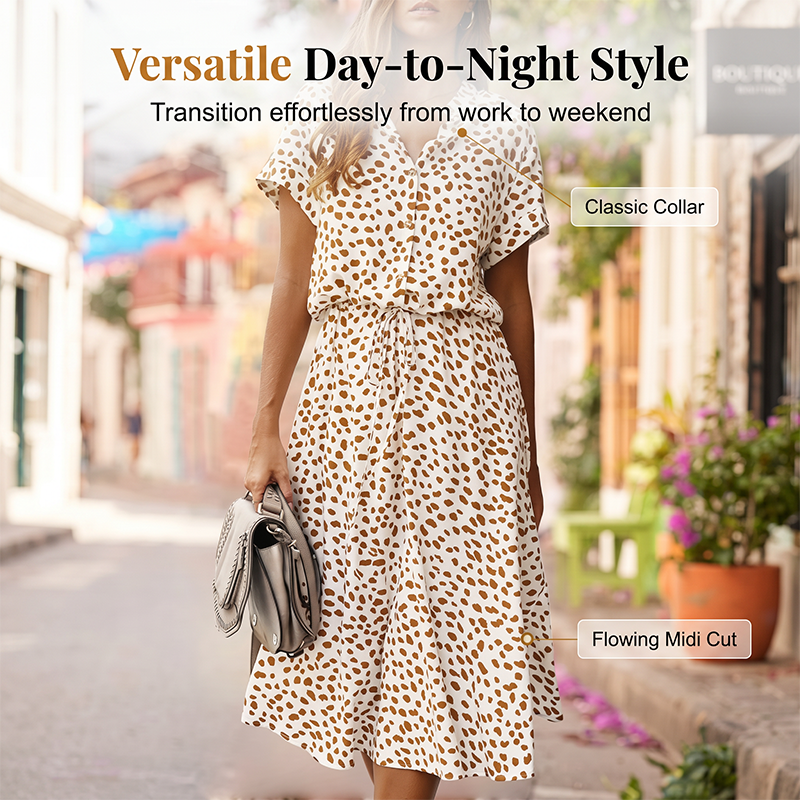 Women Casual Floral Printed Midi Dress