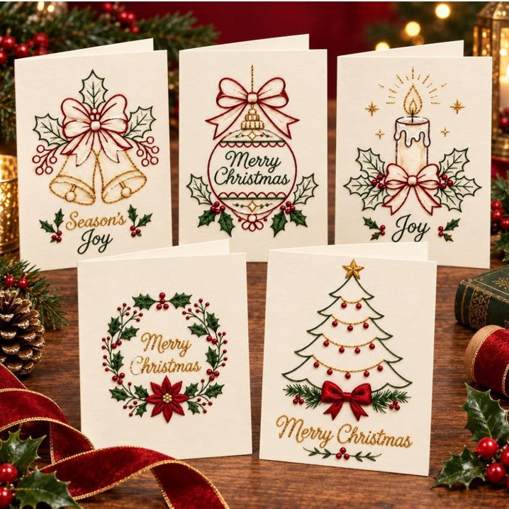 🏆🔥💖🎄 🧵Merry & Bright Christmas DIY Kit– Create Beautiful Handmade Holiday Cards ✨