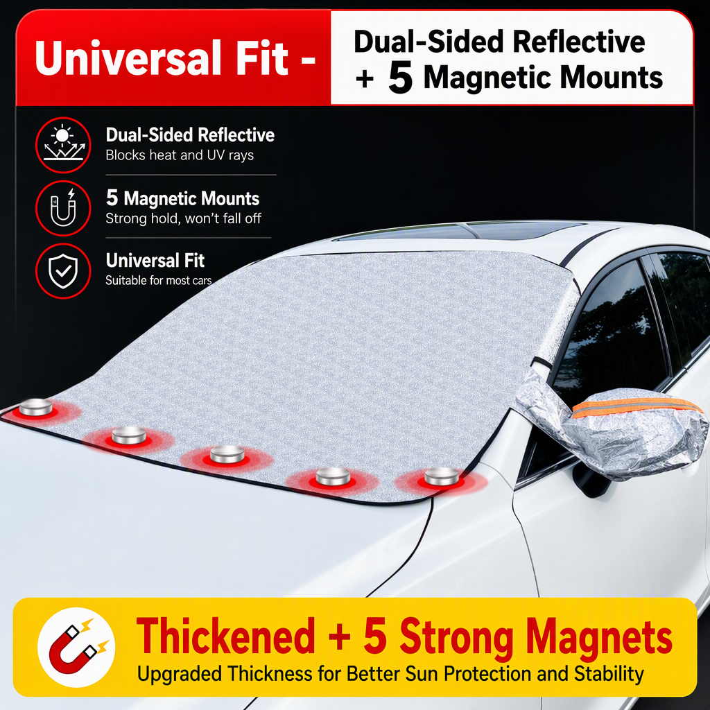 🚗 50% OFF NOW! ✨ Front Windshield Cover – All-Season Protection, Frost Protection & Premium Quality – Perfect for Cars, Vans, and SUVs ❄️☀️