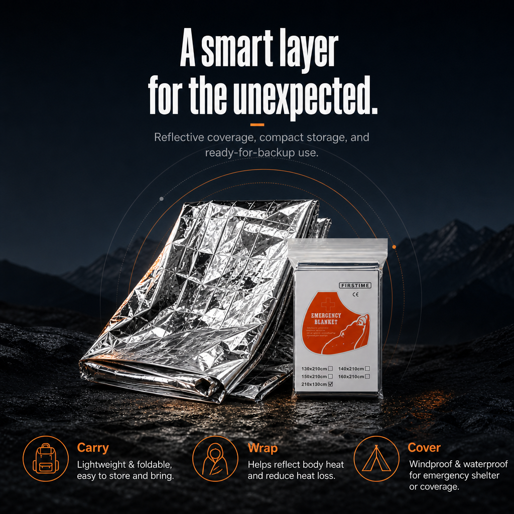 Emergency Survival Blanket – Waterproof, Windproof & Compact for Camping and Outdoor Use