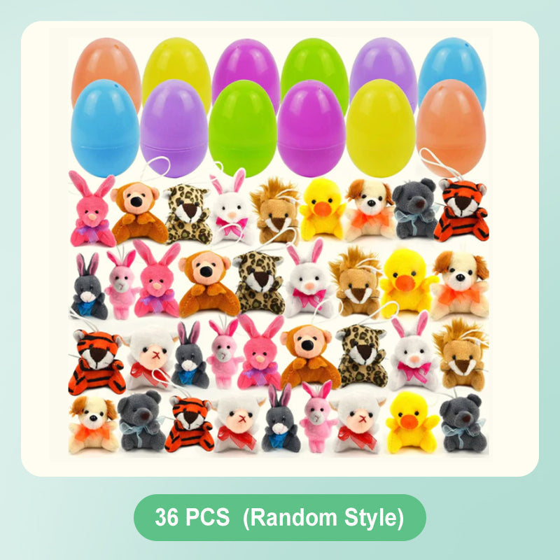 🥚Pre-filled Easter Eggs with Stuffed Animal Toys – Soft Plush Inside, Colorful & Perfect for Egg Hunts 🐣