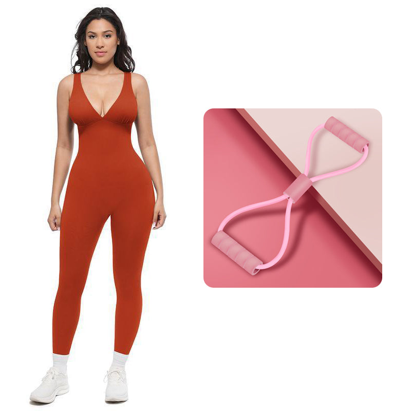 ๐50K+ SOLD!๐ธHigh-Stretch V-Neck Jumpsuit โ All-day ease for fitness & beyond. Breathable, flexible & effortlessly chic. Your go-to for movement. ๐งโโ๏ธ๐ซ