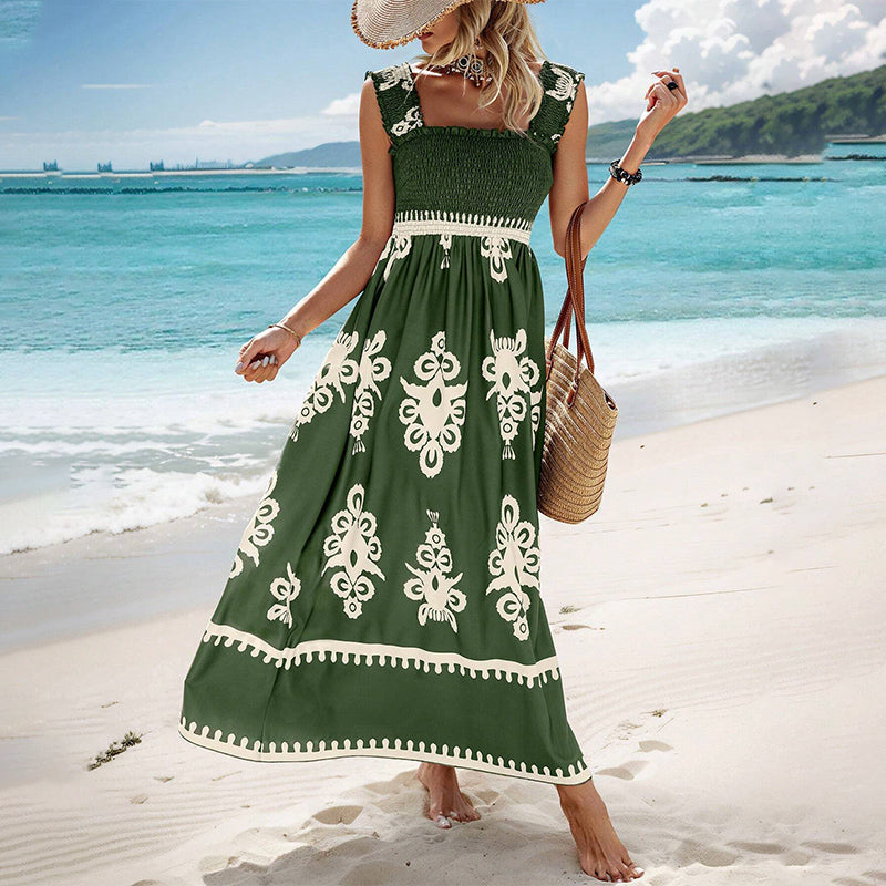 ✨Women’s Summer Print Sleeveless Flowy Long Dress👗