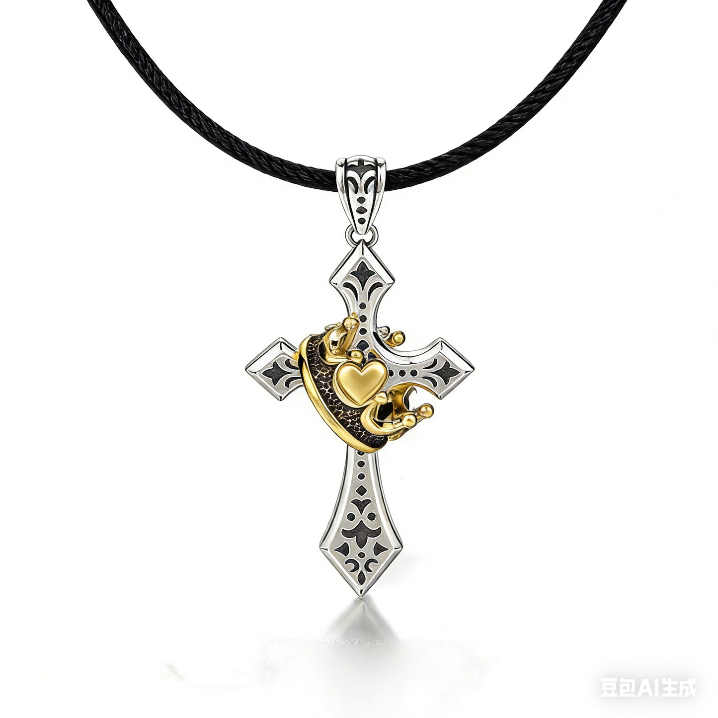 ✝️Vintage Crown Cross Necklace