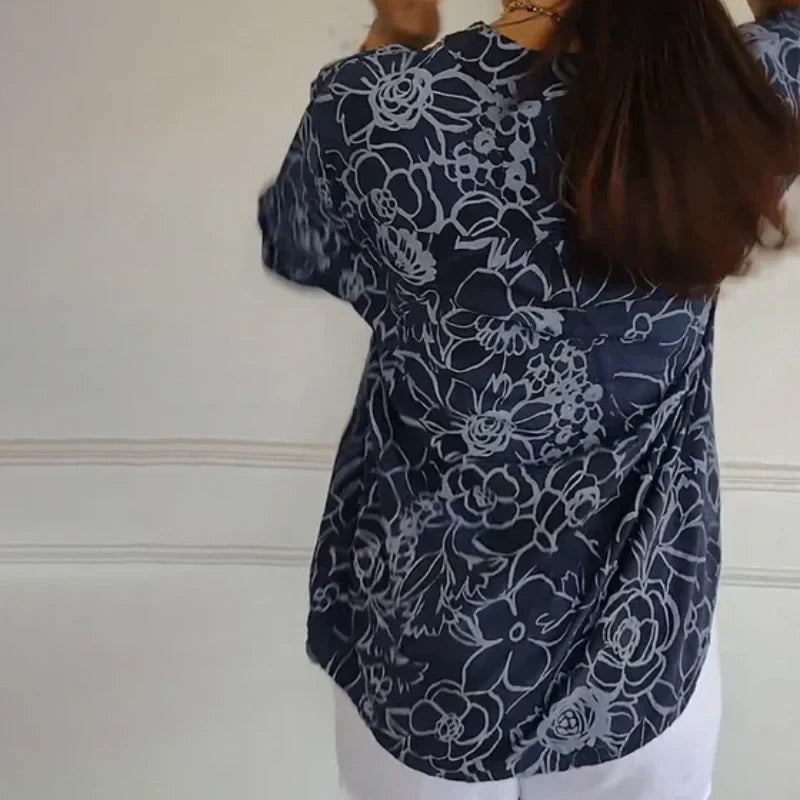 🌸50K+ Women Love It | 50% OFF | Printed Blouse for Daily Elegance – Floral, Soft, S-4XL ✨