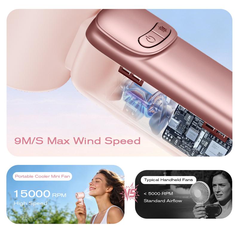 🌀 LIMITED-TIME 50% OFF! 💥 Portable Mini Hand Fan – Semiconductor Cooling, 199 Speeds, LED Display ✨