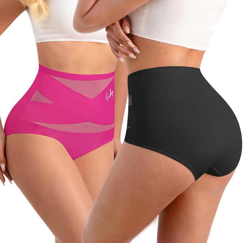 🌸 Special Price £6.49(each) ! 🔥Buy 1 Get 1 Free🎁Plus-Size High-Waist Cross Tummy Control Panties