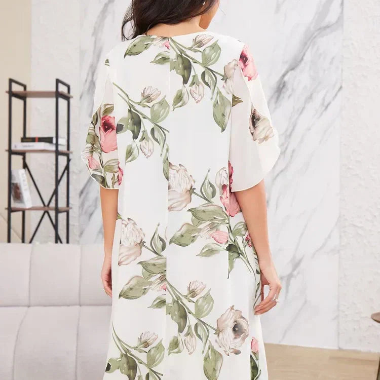⏳ Limited time 50% off! 💥Blush Petal Flow Chiffon Dress(The more you buy, the higher the discount)