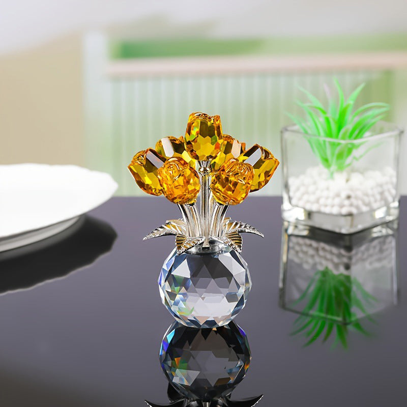 💖Valentine's Day Special: 70% OFF🌹Everlasting Crystal Rose Flower Figurine in Vase🌸