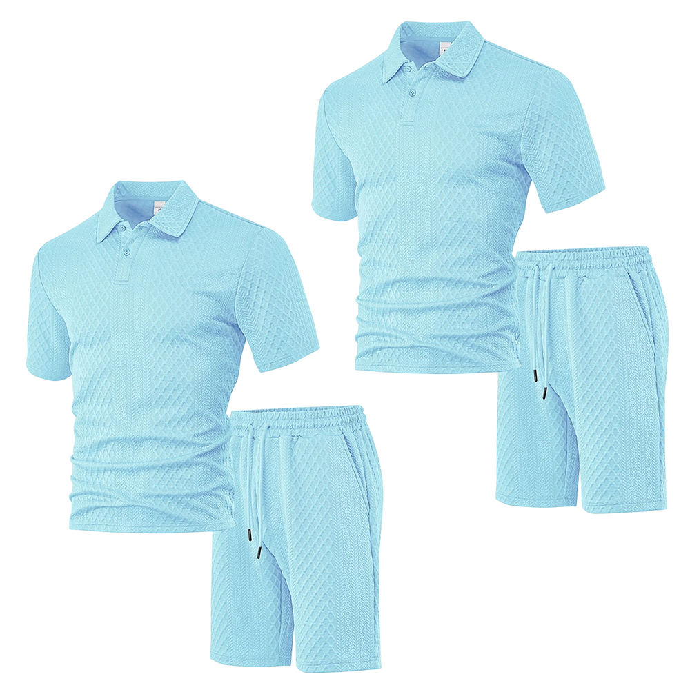 🥳HOT SALE—50% OFF! 🥳💞Men's Diamond Print 2-Piece Set – Ready in seconds! Soft, breathable top with easy shorts. No fuss, just style. Perfect for garden BBQs or coffee dates. ☀️👕