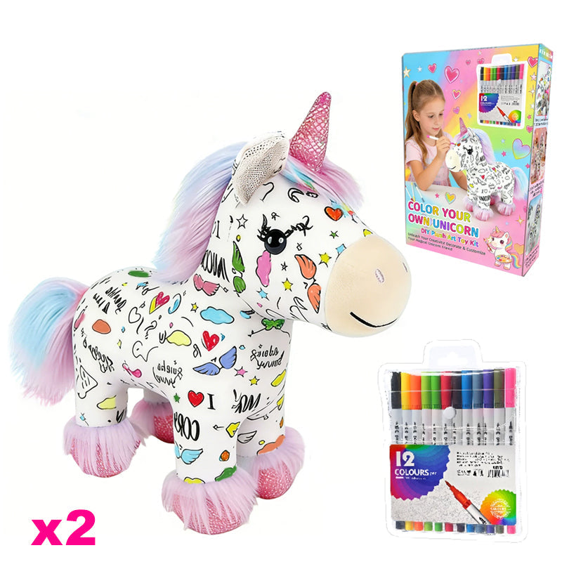 🌈DIY Color-In Unicorn Plush Toy Kit🦄✨️