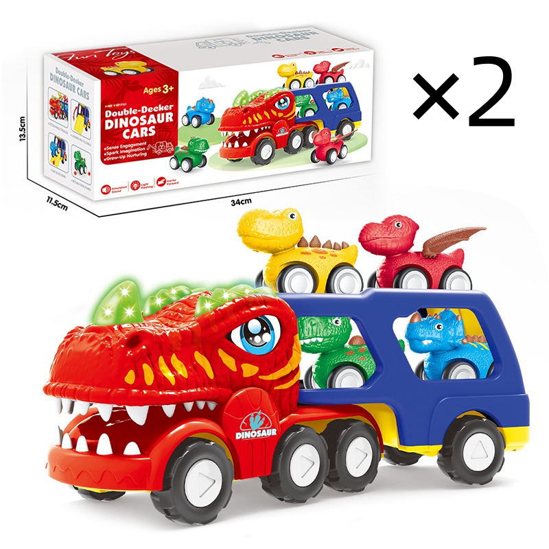🚛Double-Decker Dinosaur Transport Truck Toy