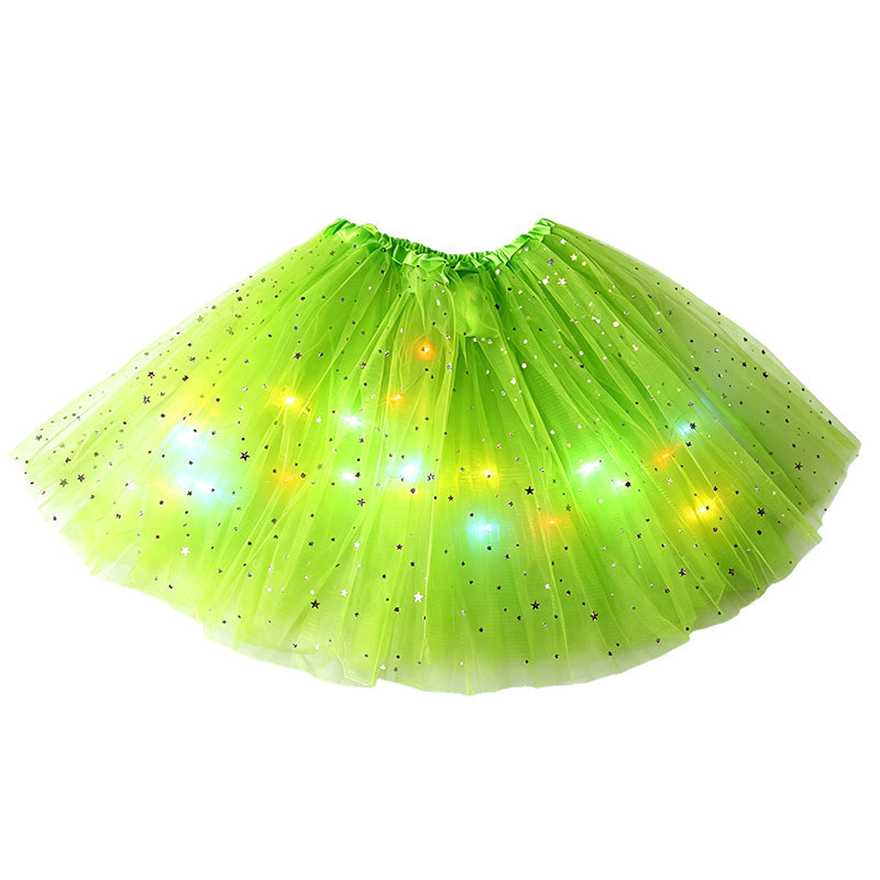 ๐ Last Day 52%OFF!๐LED Light Up Sequin Tutu Skirt Star Mesh Princess Skirt for Girls and Adults