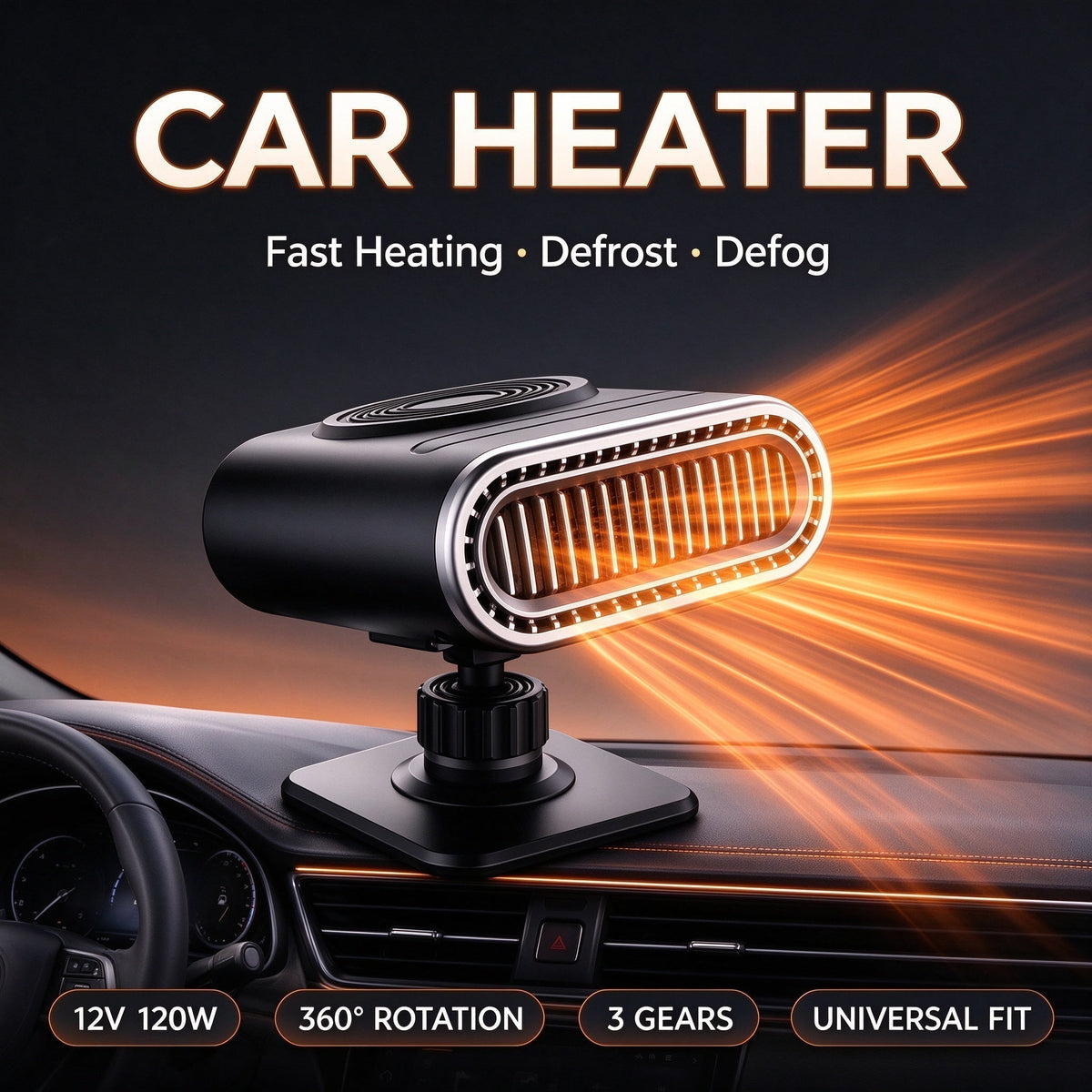 🔥2-in-1 Portable Car Heater and Windshield Defroster