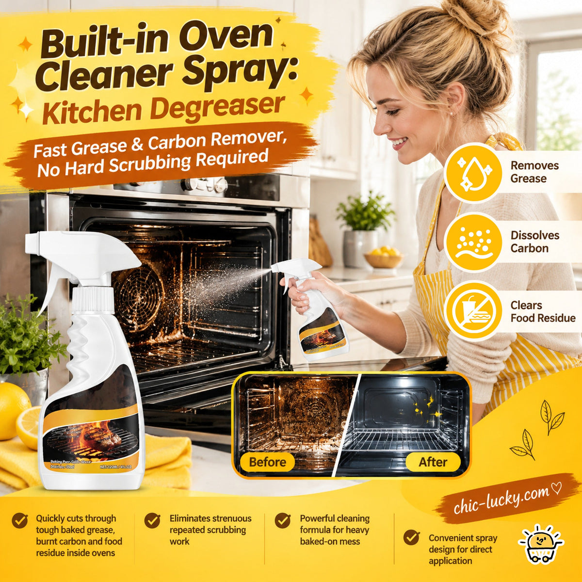 ⏳LAST DAY SALE +Buy More Save More！🔥 Ultimate Oven & Kitchen Cleaner — Cuts Through Grease, Carbon & Burnt-On Grime Effortlessly
