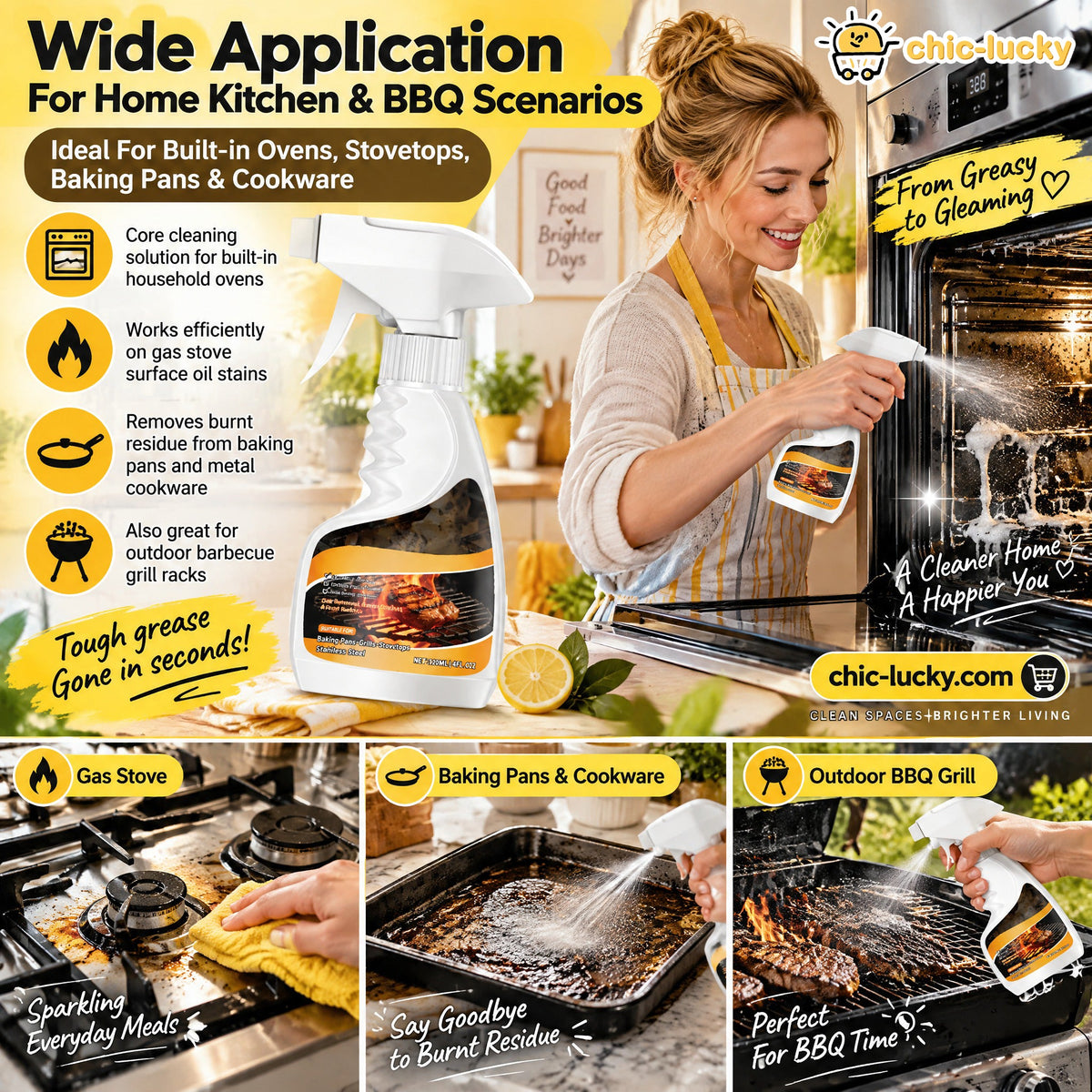 ⏳LAST DAY SALE +Buy More Save More！🔥 Ultimate Oven & Kitchen Cleaner — Cuts Through Grease, Carbon & Burnt-On Grime Effortlessly