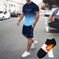 🏖️Summer Cool Deal:😎Men's Gradient Color T-Shirt & Shorts Set