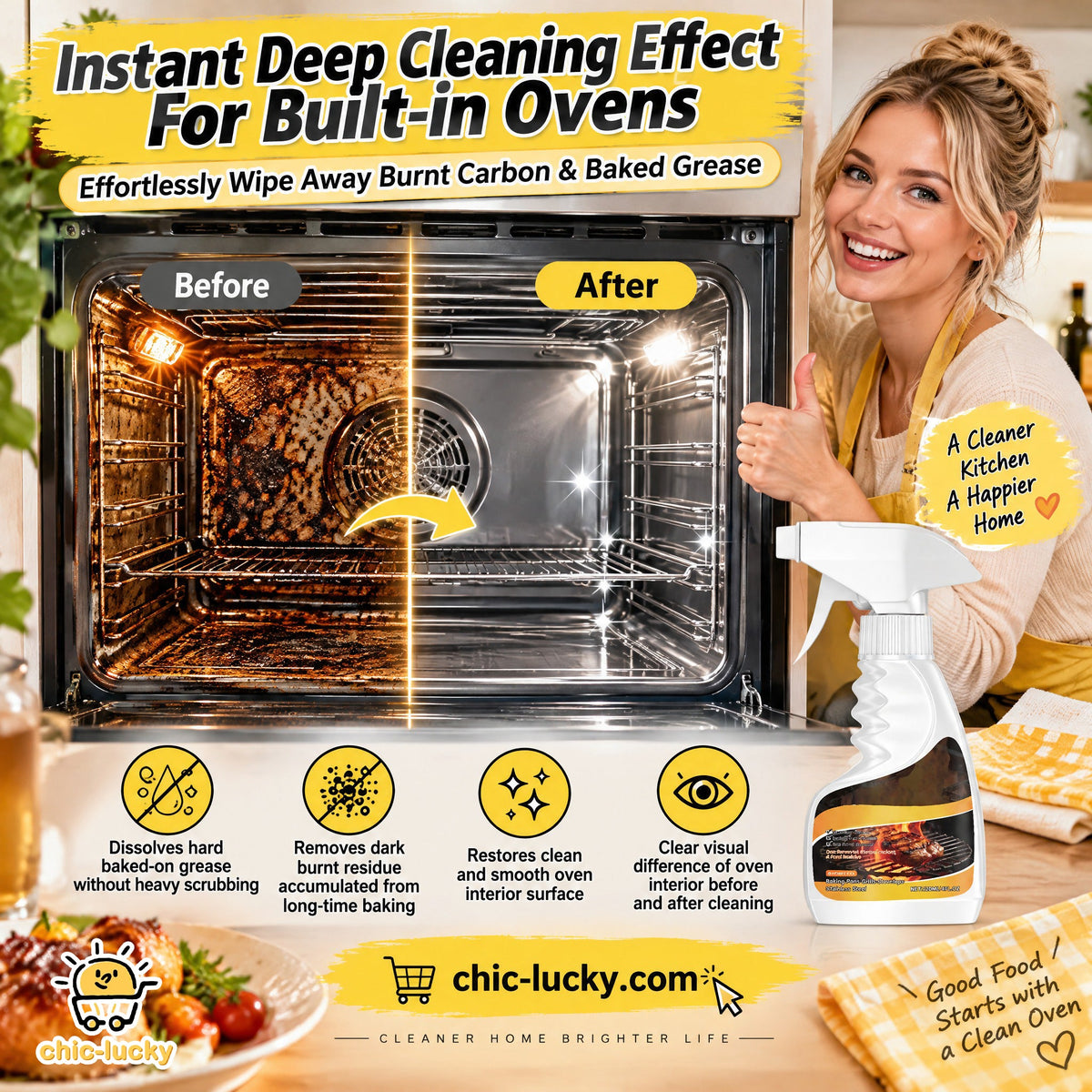 ⏳LAST DAY SALE +Buy More Save More！🔥 Ultimate Oven & Kitchen Cleaner — Cuts Through Grease, Carbon & Burnt-On Grime Effortlessly