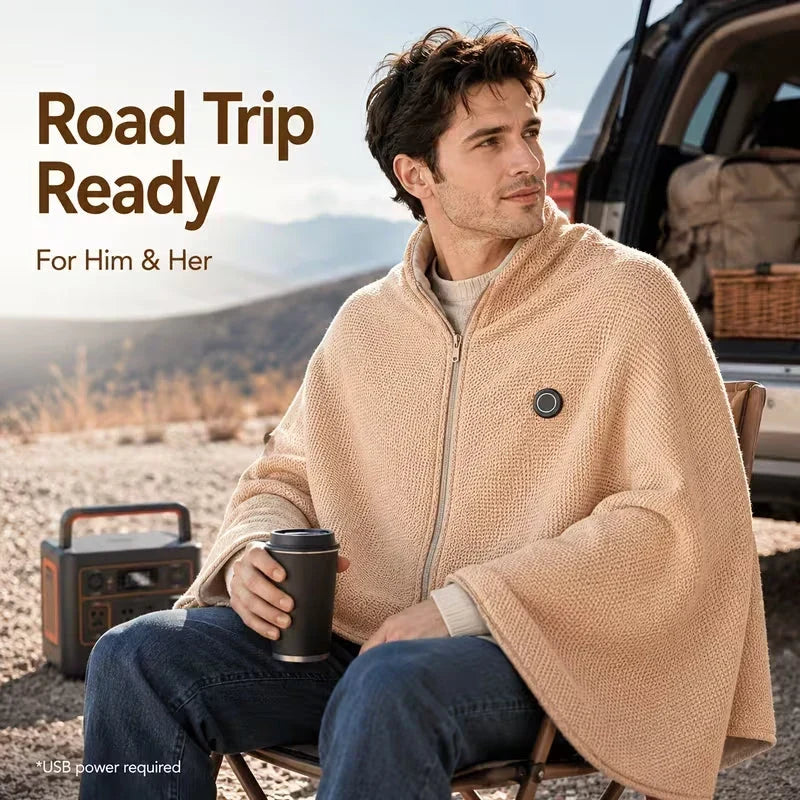 🔥50% OFF! ❄️ Stay Warm All Winter — Portable Electric Heated Blanket Shawl