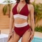 🔥Last Day Sales - Just ￡13.99😍👙High Waisted Tummy Control Color Block Bikini Sets