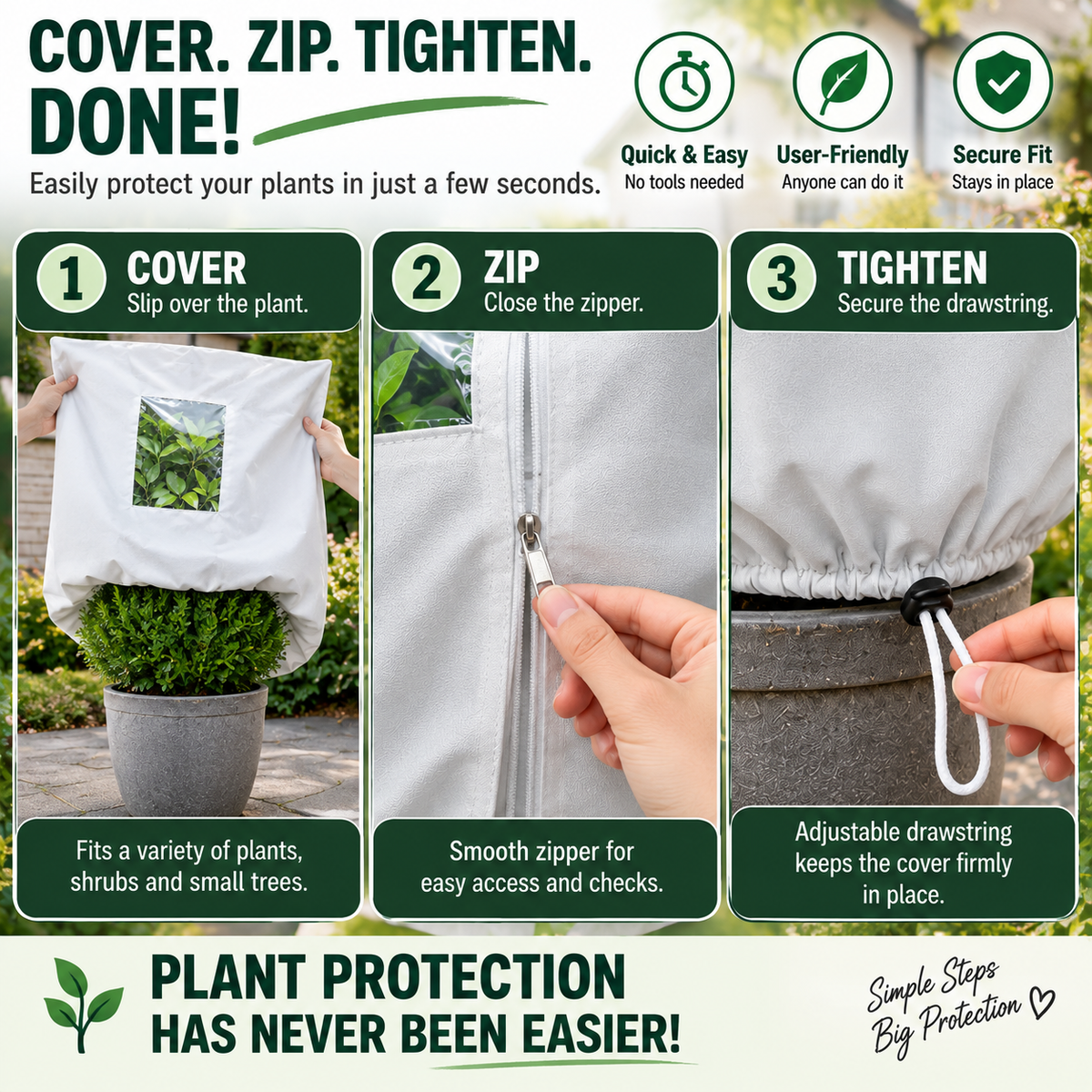🌿 WINTER GARDEN ESSENTIAL | Plant Frost Protection Cover – Breathable Reusable Cover for Shrubs, Pots & Young Trees