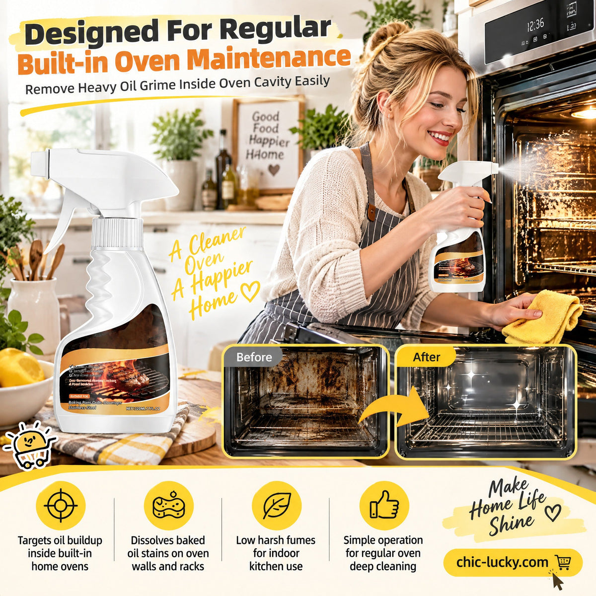 ⏳LAST DAY SALE +Buy More Save More！🔥 Ultimate Oven & Kitchen Cleaner — Cuts Through Grease, Carbon & Burnt-On Grime Effortlessly