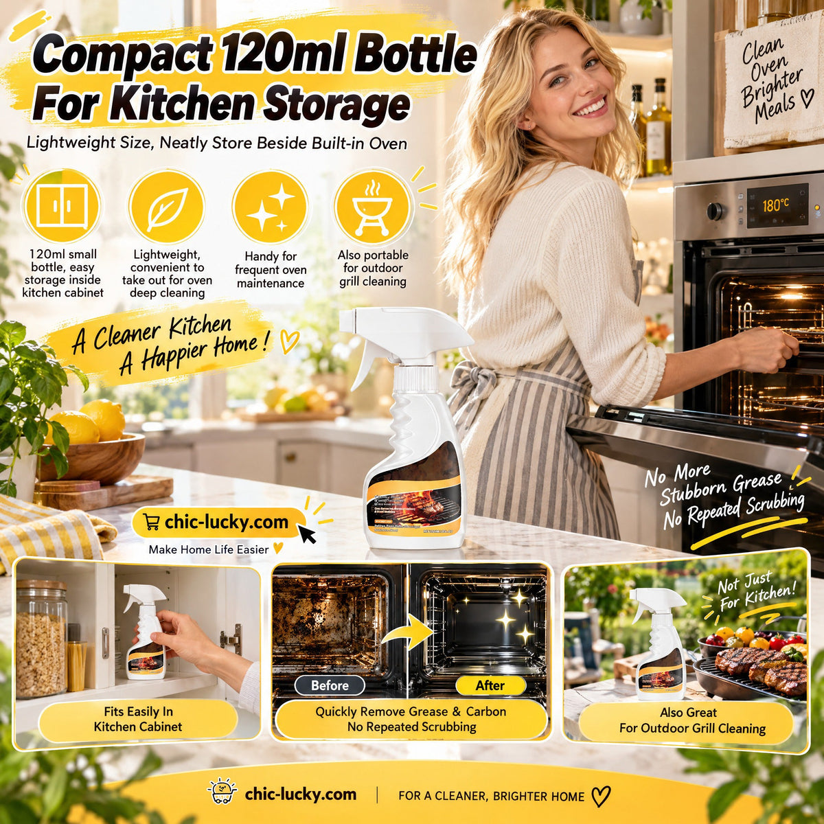 ⏳LAST DAY SALE +Buy More Save More！🔥 Ultimate Oven & Kitchen Cleaner — Cuts Through Grease, Carbon & Burnt-On Grime Effortlessly