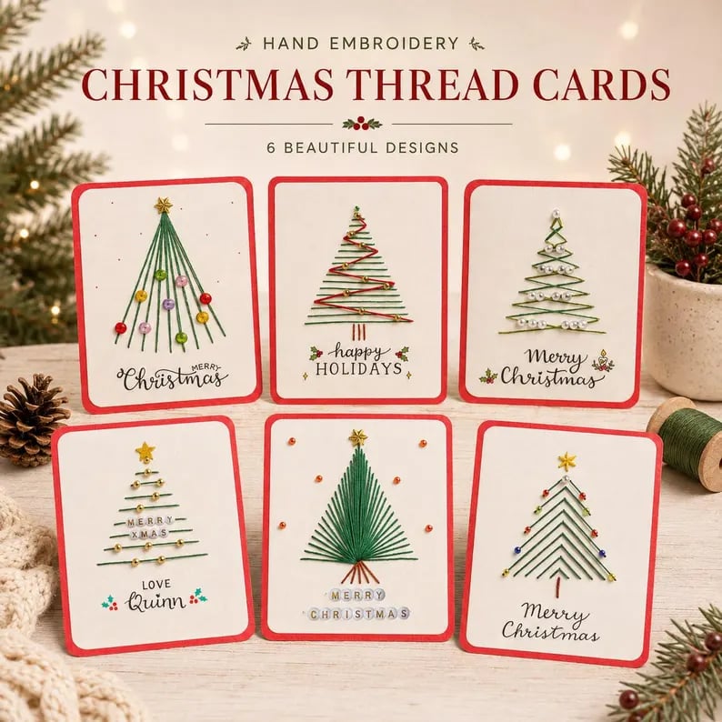 🏆🔥💖🎄 🧵Merry & Bright Christmas DIY Kit– Create Beautiful Handmade Holiday Cards ✨