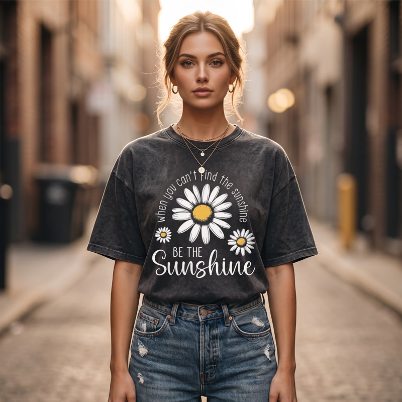 🌼LIMITED TIME 51% OFF! 👕 Vintage Washed Daisy T-Shirt – Soft Breathable Blend, Relaxed Drop Shoulder Fit and Retro Everyday Style