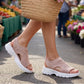 🎁Women's Breathable Knitted Platform Sandals – Comfortable Summer Wedge Sandals, Non-Slip & Lightweight
