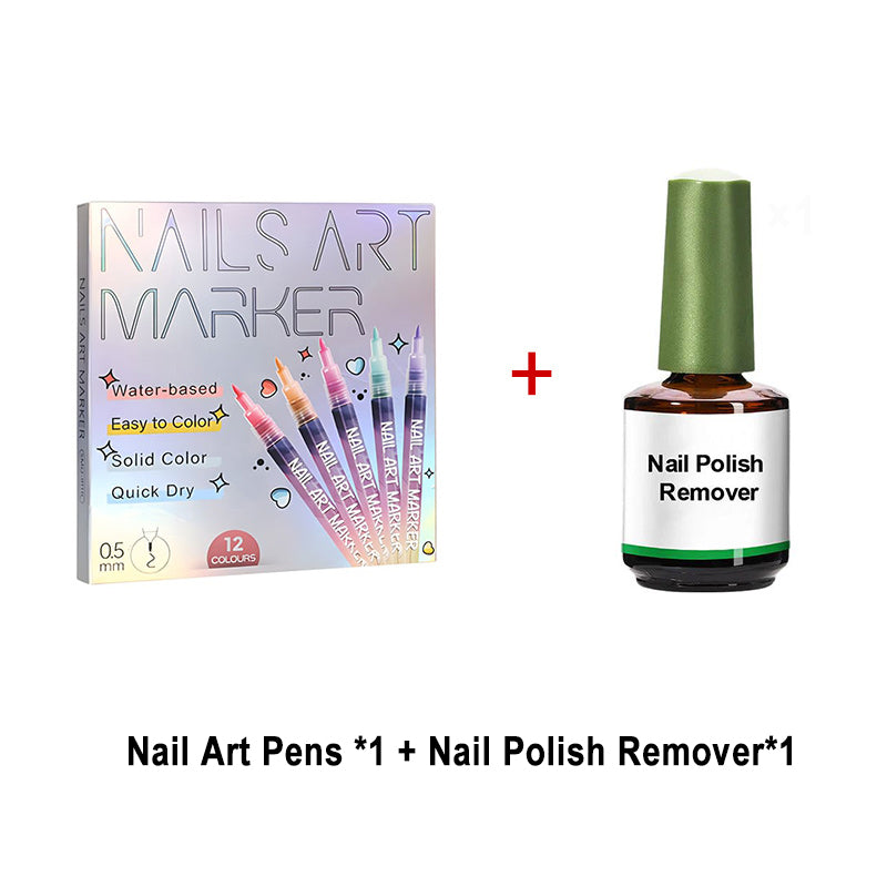 ⏰50% OFF – 12 Colours Nail Art Pens Set: Precision Dual Tips for French Manicure, Gradient & 3D Nail Art | Salon Quality DIY Kit 🎨💅