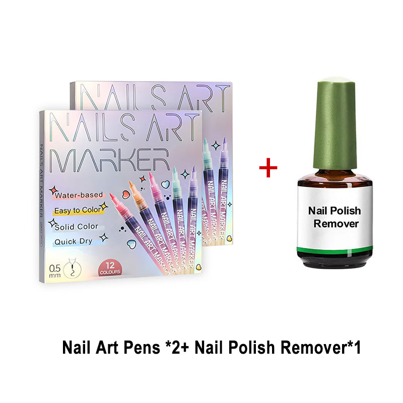 ⏰50% OFF – 12 Colours Nail Art Pens Set: Precision Dual Tips for French Manicure, Gradient & 3D Nail Art | Salon Quality DIY Kit 🎨💅