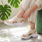 🎁Women's Breathable Knitted Platform Sandals – Comfortable Summer Wedge Sandals, Non-Slip & Lightweight