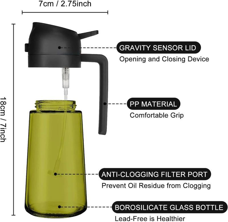 2-in-1 Glass Oil Sprayer and Dispenser