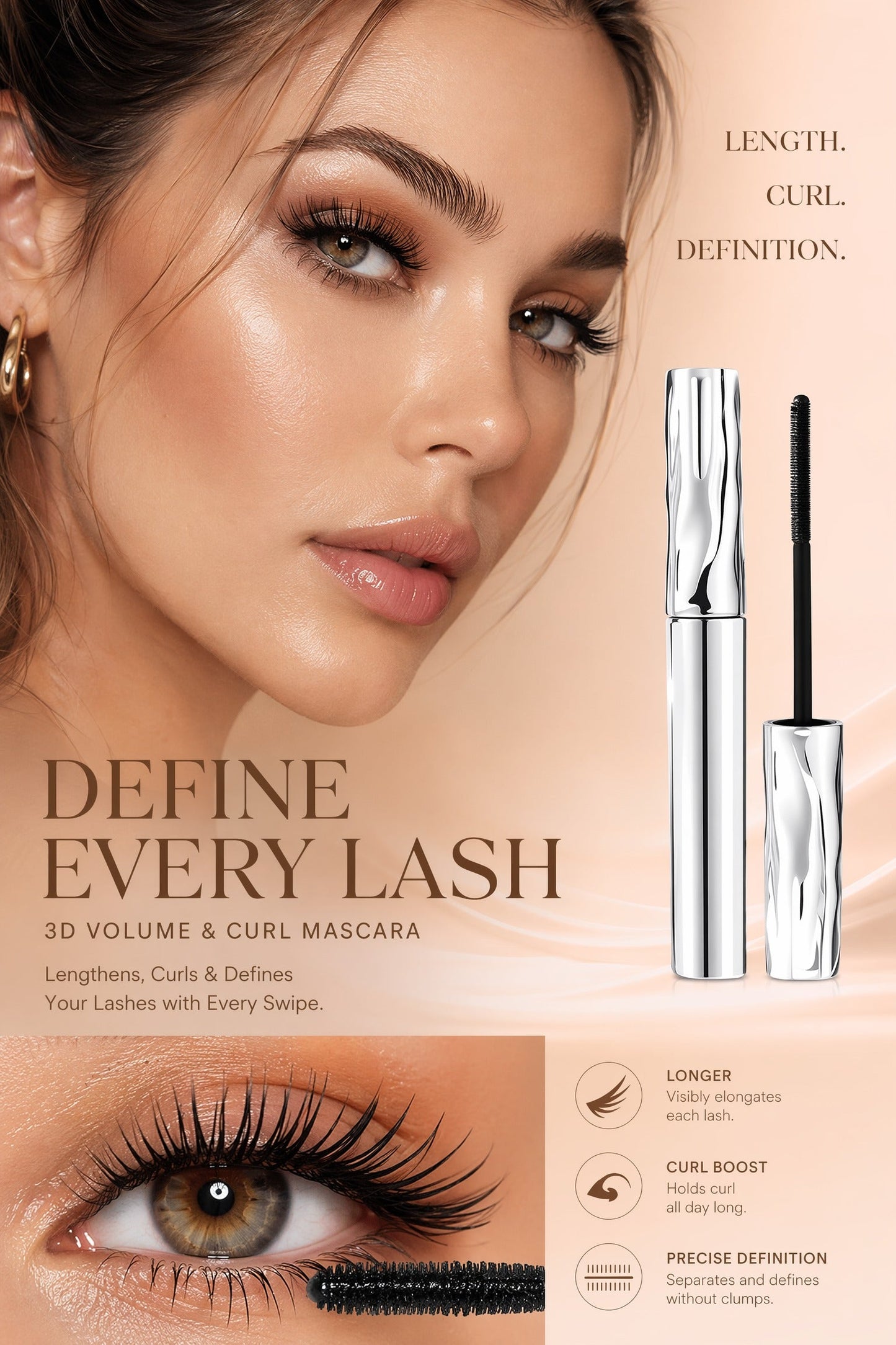 ✨LAST DAY BUY 1 GET 1 FREE!!✨Ultimate Waterproof & Sweatproof Lengthening & Curling Mascara👁️ 1