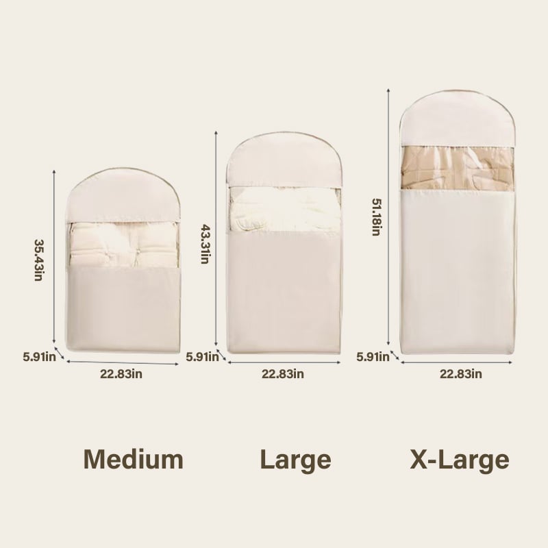 🔥2025 Space Saving Hanging Garment Bag with Self Compression Zipper