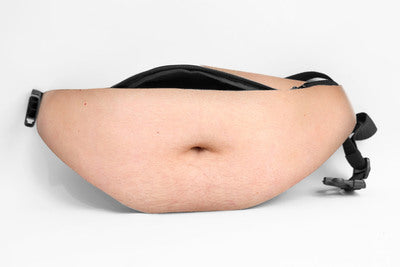 🥳Dadbag | Realistic Fake Beer Belly Bum Bag | Funny Dad Bod Waist Pack | Novelty Gag Gift for Men | With Belly Button & Hairy Chest | Adjustable Black Strap