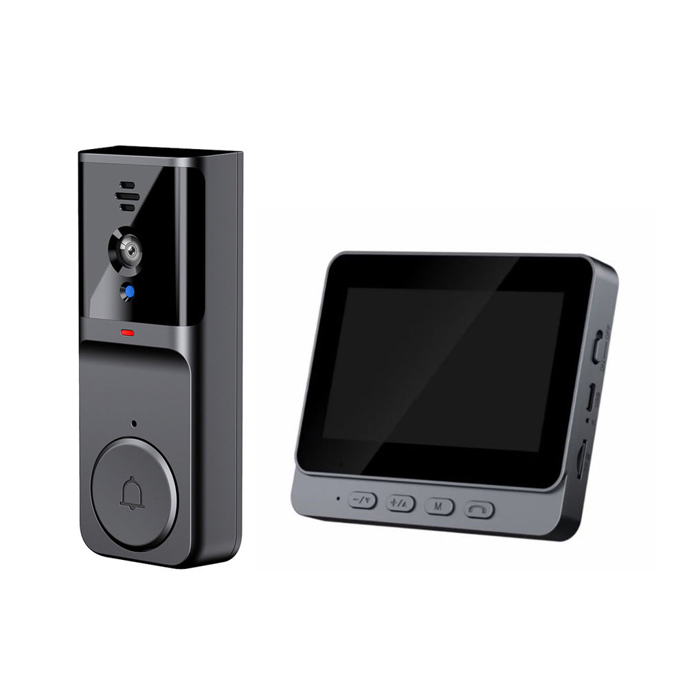 Wireless Doorbell Camera: 1080P, 170° viewing angle, 4.3-inch screen, IPX65 outdoor waterproof, night vision