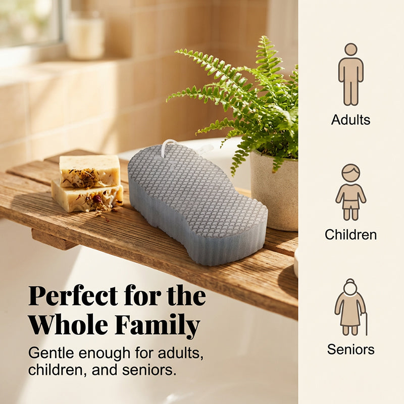 【Set of 4】Dual-Sided Exfoliating Bath Sponge