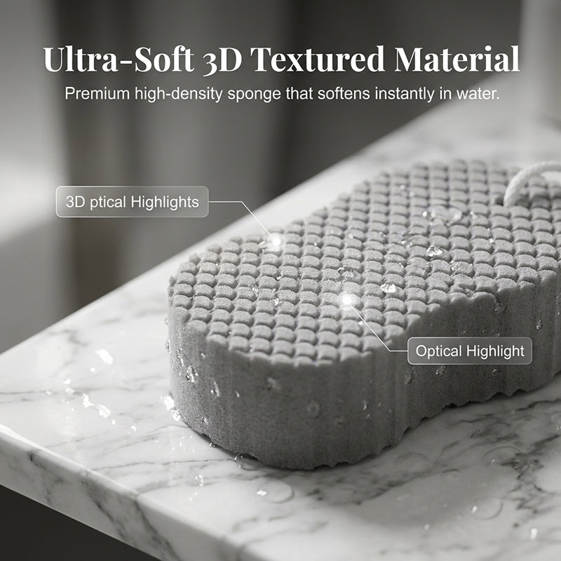 【Set of 4】Dual-Sided Exfoliating Bath Sponge