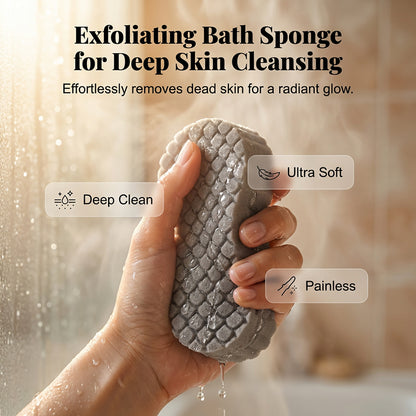 【Set of 4】Dual-Sided Exfoliating Bath Sponge