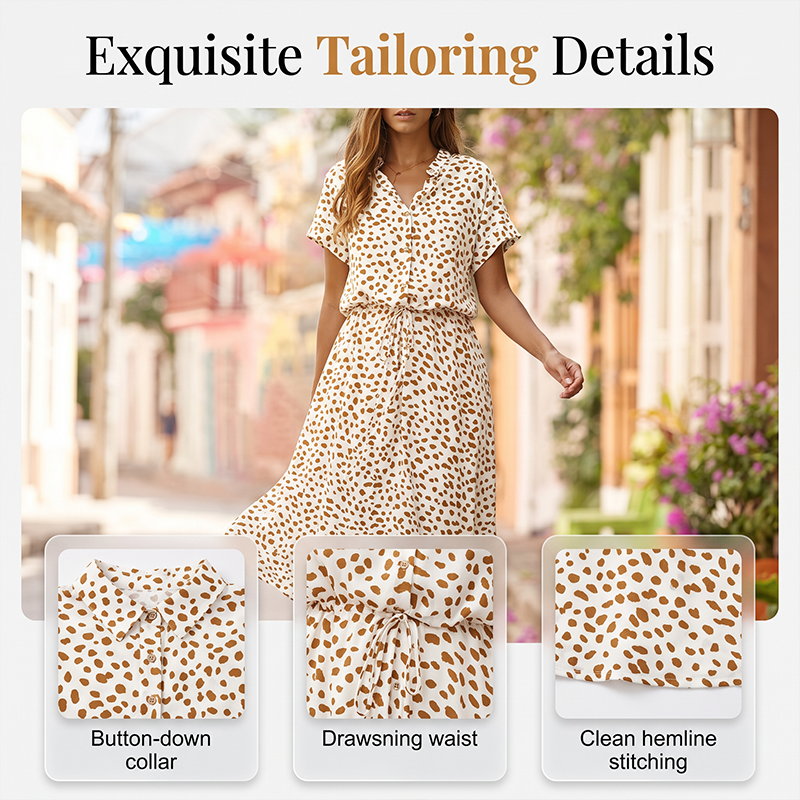 Women Casual Floral Printed Midi Dress