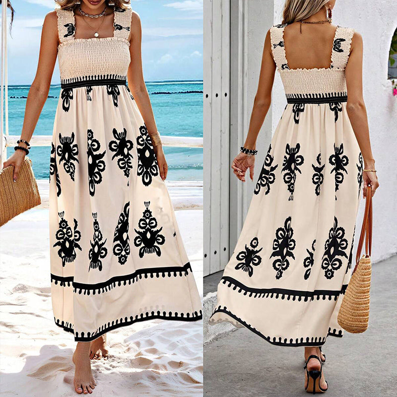 ✨Women’s Summer Print Sleeveless Flowy Long Dress👗