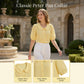 Cotton Loose Fit Embroidered Floral Shirt – Vintage Peter Pan Collar|✨ Limited Time: 50% off