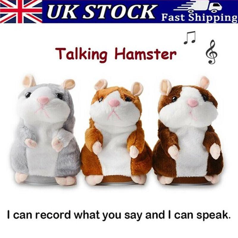 🐹 Last Day Special Price £9.99！✨Talking Hamster Plush – repeats whatever you say, auto head-shaking, hilarious fun for kids & adults.🎁