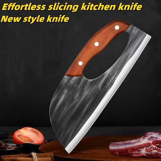 🍅🔪Ergonomic kitchen knife – front-handle design, effortlessly cuts vegetables and meat. A thoughtful gift for home cooks.