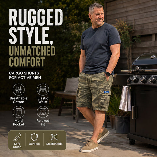 🩳 LIMITED-TIME 52% OFF! ✨ Men's Casual Relaxed Fit Cargo Shorts – Multi-Pockets, Breathable, Rugged 🌲