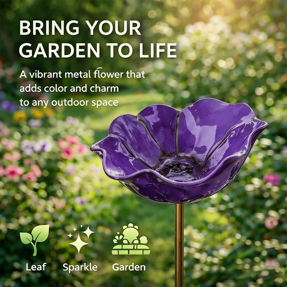 💖🎁 Mother's Day gifts for 2026 with 40% off 🎁Handcrafted metal garden stake featuring a flower and a bird 🐦