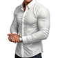 🔥Black-Friday-Mega-Angebot – 50 % Rabatt!🔥Men's Solid Color Lapel Long Sleeve Button-Down Shirts